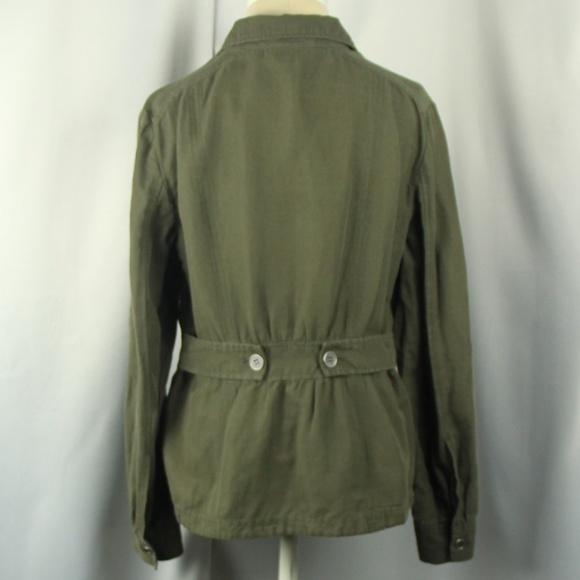 New York & Company Linen Blend Jacket Olive Green - Picture 3 of 8